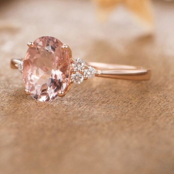 NEW Pink Sapphire 18 K Rose Gold Filled Ring 5 6 - Picture 6 of 11